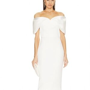 Elegant White Dress with Puff Sleeves